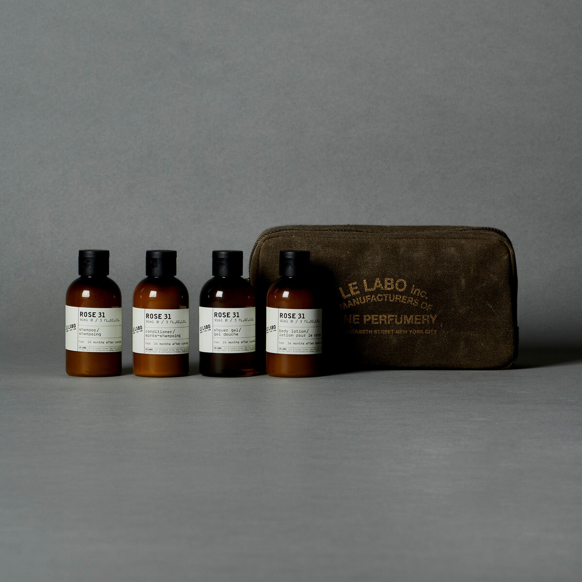 Le Labo Fragrances Rose 31 | Body & Hair Travel Set | Size: 4 x 90 ml / 3 fl oz